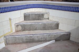 Concrete steps with decorative tile