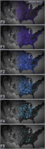 50 years of tornado tracking data