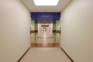 Reinforced safe interior school hallway
