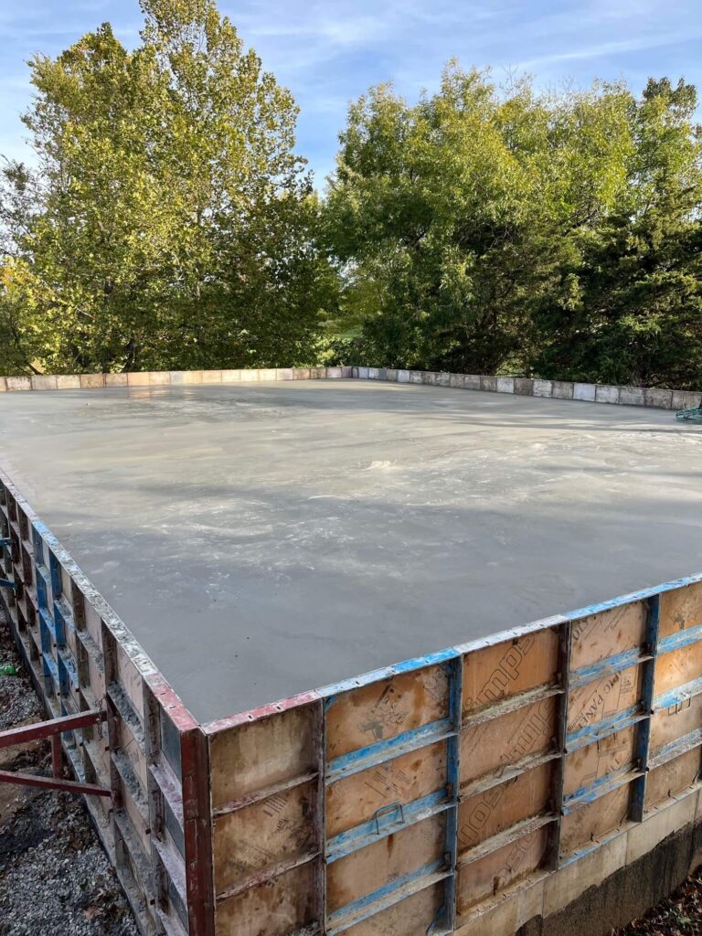 SuperFloor System after concrete pour.