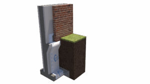 brick wall parging on an icf wall