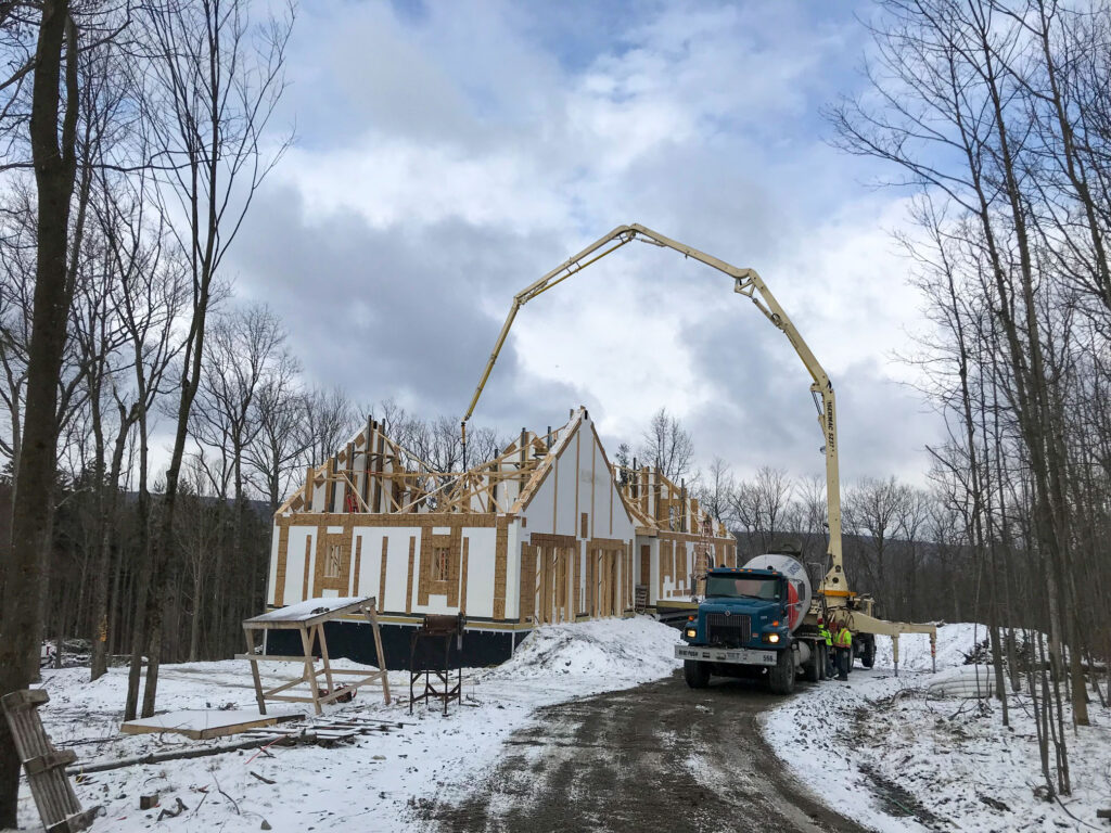 Pouring a BuildBlock ICF project in snow