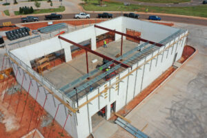 First Super Floor joists installed at the Sherwin Williams project