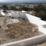 Santa Fe style ICF home under construction.
