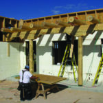 Santa Fe style ICF home under construction.