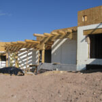 Santa Fe style ICF home under construction.