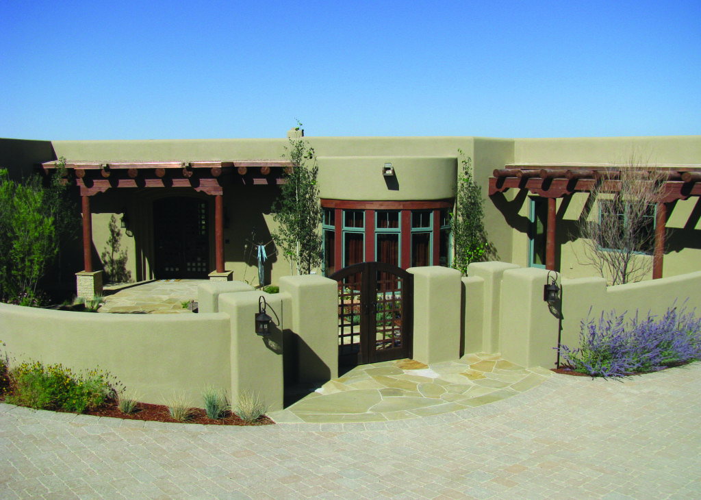 Santa Fe style ICF home under finished.