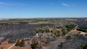 Property damage from wildfire in OKC