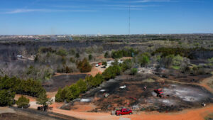 Property damage from wildfire in OKC