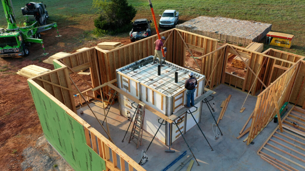 ICF safe room built inside of stick frame residential home