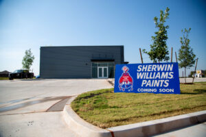 Finshed exterior of sherwin Williams project