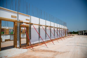 Side view of unpoured ICF Sherwin-Williams project