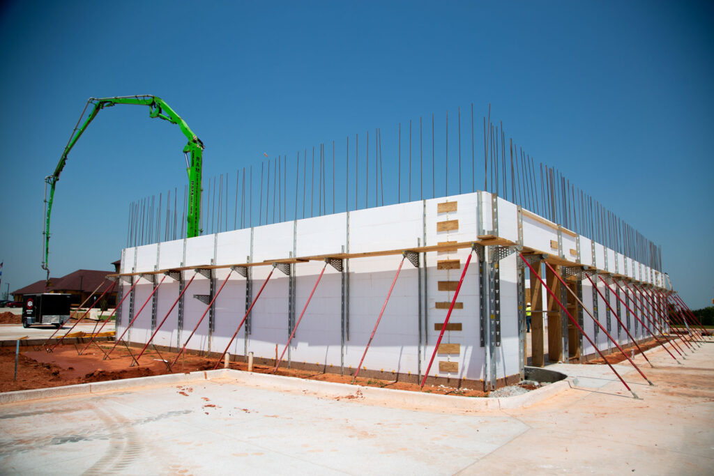 Exterior corner of Sherwin-Williams ICF project
