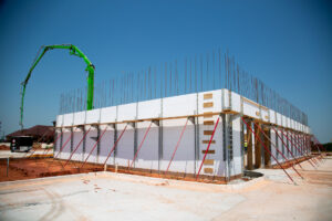 Exterior corner of Sherwin-Williams ICF project