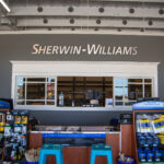Interior sales counter of the Sherwin Williams project