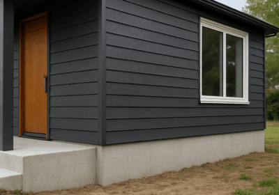 wall parging on residential home