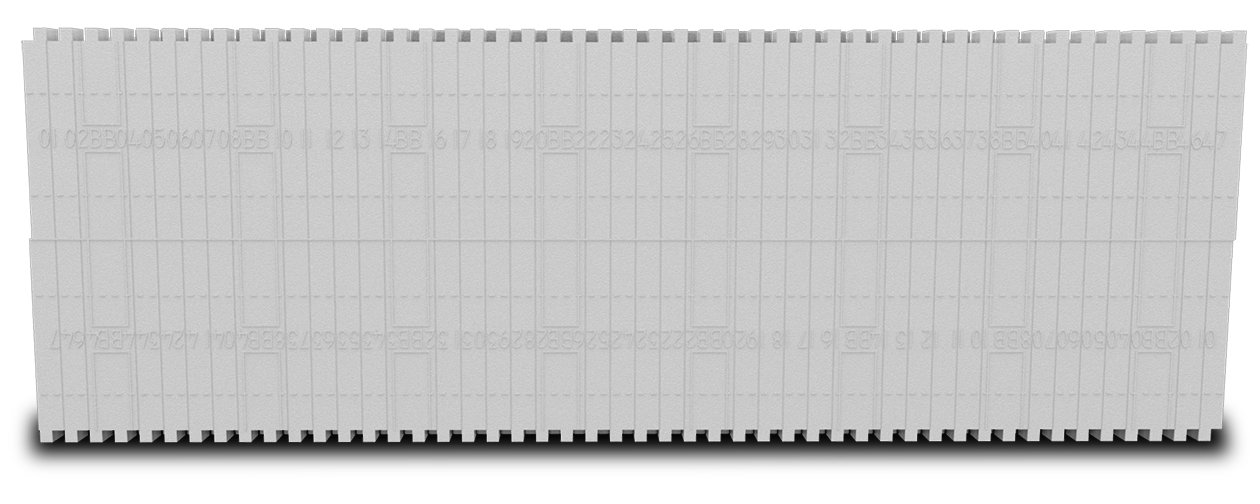 BuildBlock ICF 6 inch straight form. Hover over a point to learn about different features.