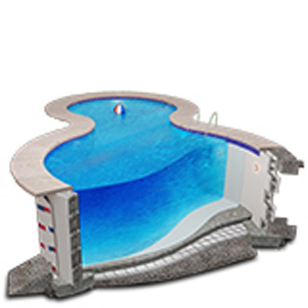 Cross sectional view of a rendered ICF pool.