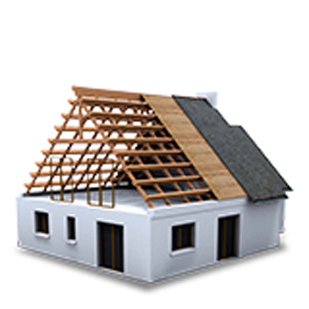 Rendering of an unfinished ICF home.